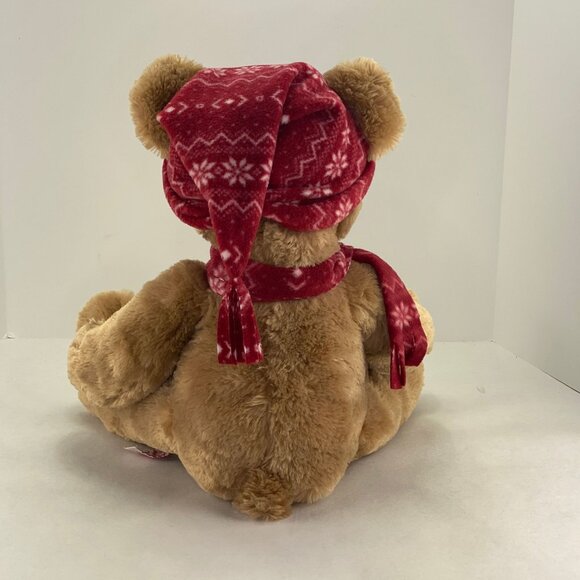 Russ Berrie Winter Christmas Sitting Brown Bear Plush Aspin 15 Inch - Picture 3 of 10
